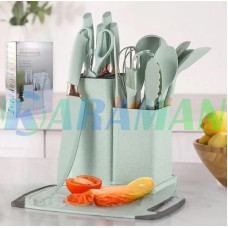 Набір кухонного приладдя 19 предметів Kitchen Set зелений колір