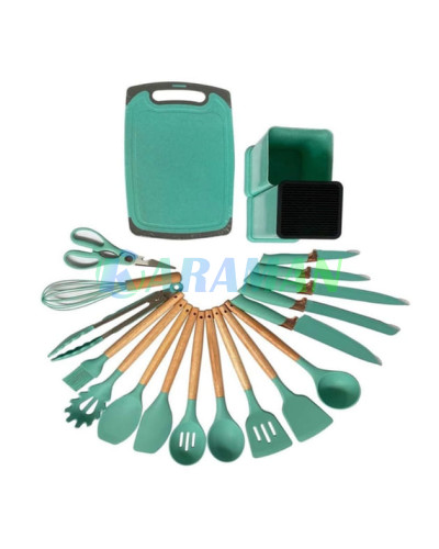 Набір кухонного приладдя 19 предметів Kitchen Set зелений колір