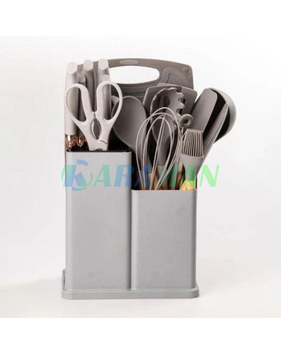Набір кухонного приладдя 19 предметів Сірий Kitchen Set  (1ящ.=20шт.)
