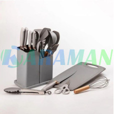 Набір кухонного приладдя 19 предметів Сірий Kitchen Set  (1ящ.=20шт.)