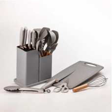 Набор кухонных принадлежностей 19 предметов Серый Kitchen Set MA445grey  (1ящ.=20шт.)