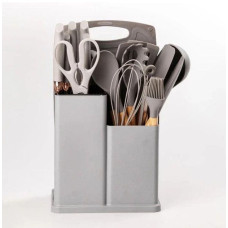 Набір кухонного приладдя 19 предметів Сірий Kitchen Set MA445grey  (1ящ.=20шт.)