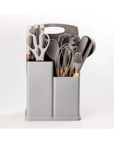Набір кухонного приладдя 19 предметів Сірий Kitchen Set MA445grey  (1ящ.=20шт.)