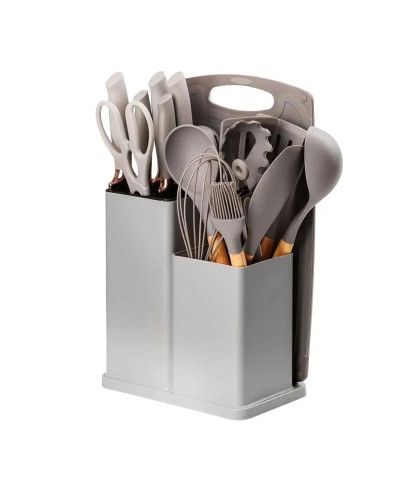 Набір кухонного приладдя 19 предметів Сірий Kitchen Set MA445grey  (1ящ.=20шт.)