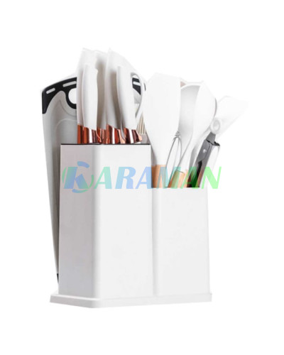 Набір кухонних приладів 19 предметів Білий Kitchen Set (1ящ.=20шт.)