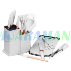 Набір кухонних приладів 19 предметів Білий Kitchen Set (1ящ.=20шт.)