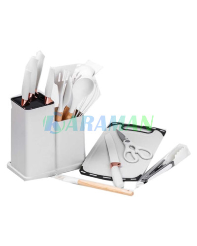 Набір кухонних приладів 19 предметів Білий Kitchen Set (1ящ.=20шт.)