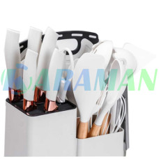 Набір кухонних приладів 19 предметів Білий Kitchen Set (1ящ.=20шт.)