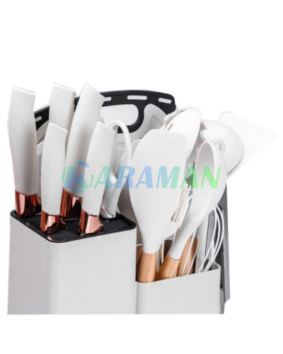 Набір кухонних приладів 19 предметів Білий Kitchen Set (1ящ.=20шт.)