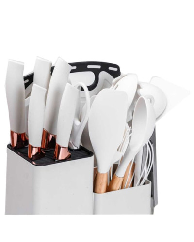 Набор кухонных принадлежностей 19 предметов Белый Kitchen Set MA445white (1ящ.=20шт.)