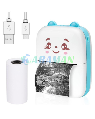 Мини принтер детский портативный USB Синий MA435blue (1ящ.=100шт.)