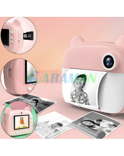 Дитячий фотоапарат миттєвого друку Diy instant Digital Camera Рожевий MA457pink (1ящ.=30шт.)