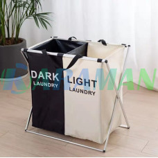 Кошик для білизни тканинний розкладний на 2 секції Dark Light MA448 (1ящ = 24шт.)