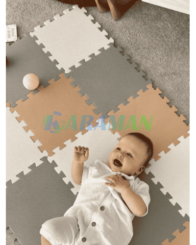 Килимок пазл 30 * 30 см, комплект 7 штук, (загальний розмір 210 * 30см) Колір пазлів в комплекті: білий, бежевий, сірий MA487 (1ящ. = 18уп.)
