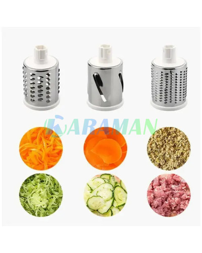 Овочерізка ручна механічна Tabletop Drum Grater інструмент для швидкої та нарізки овочів, фруктів та сиру 3 в 1 MA513 (1 ящ.=18шт.)