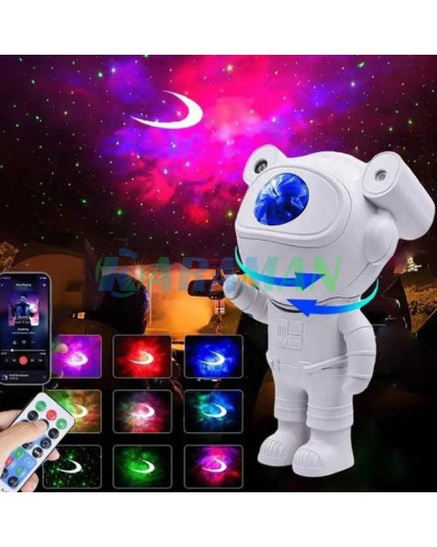 Лазерний нічник-проектор зоряного неба Астронавт з місяцем Стоячий RGB, Блютуз колонка, слот SD карту і пультом (1ящ.=30шт.) Лазерний нічник-проектор зоряного неба Астронавт з місяцем Стоячий RGB, Блютуз колонка, слот SD карту і пультом (1ящ.=30шт.)