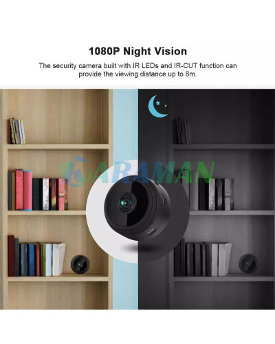 Бездротова IP-камера A9 Mini HD 1080P для домашньої безпеки Нічне бачення MA566 (1ящ.=200шт.) Бездротова IP-камера A9 Mini HD 1080P для домашньої безпеки Нічне бачення MA566 (1ящ.=200шт.)