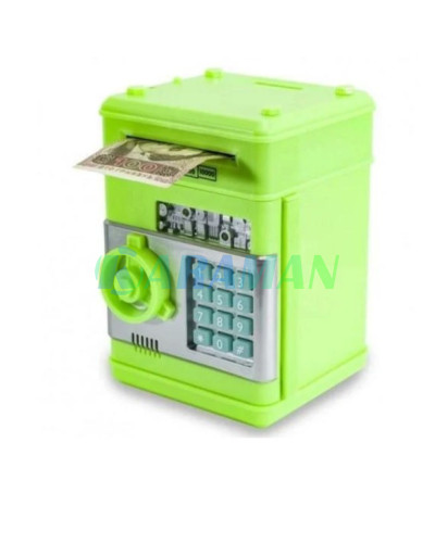 Копилка сейф, детский банкомат с кодовым замком NUMBER BANK Зелёный MA229green (1ящ.=24шт.)