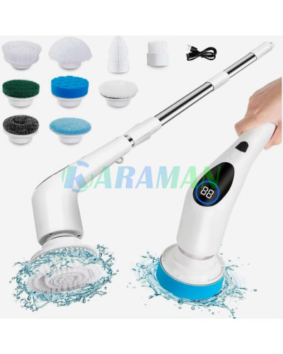 Щітка акумуляторна з подовженою ручкою, 4 насадками, 5 губками MA696 (1ящ.=24шт.)