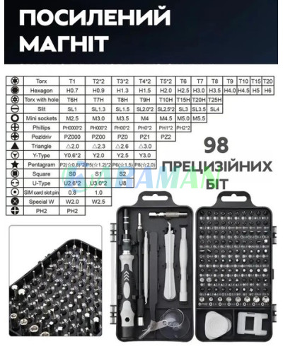 Універсальний набір інструментів 115 в 1, у кейсі MA612 (1ящ. = 50 шт.)