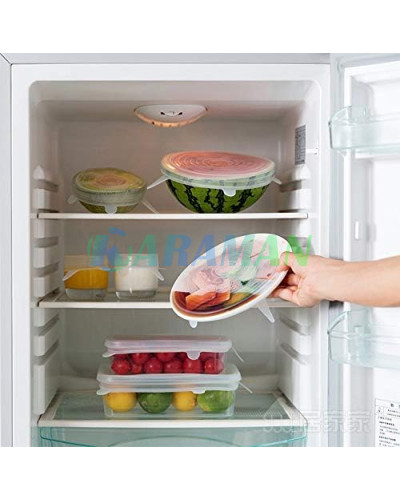 Багаторазові силіконові кришки універсальні, для зберігання продуктів(Набір 6 штук), MA628 (1ящ.= 300 уп.)