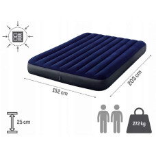Матрас надувной INTEX 203*152*25 см, насос в комплекте, MA633 (1ящ.= 3 шт.)