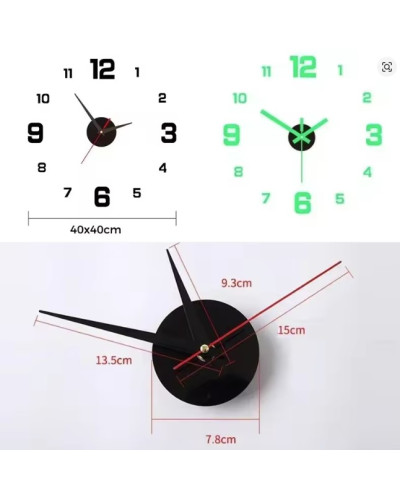 Настінний безкаркасний годинник DIY, чорний, MA630 (1ящ.= 200 шт.)