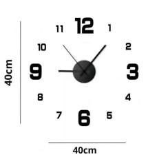 Настінний безкаркасний годинник DIY, чорний, MA630 (1ящ.= 200 шт.)