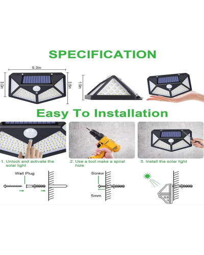 Ліхтар на сонячній панелі 100LED Solar Induction Lamp. MA707 (1 ящ. = 100 шт.)