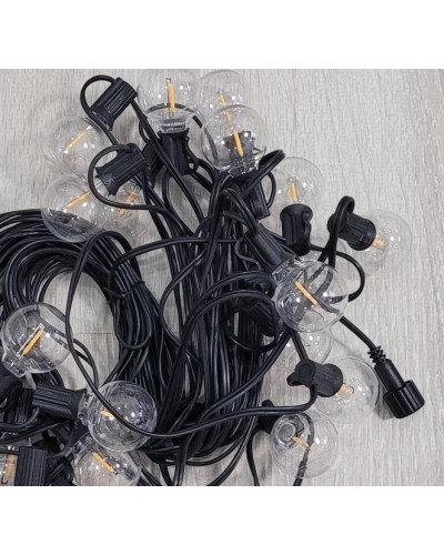 Світлодіодна гірлянда 10 метрів, 20 LED, статичний режим, живлення від мережі 220В + сонячна панель. MA716 (1 ящ. = 20 шт.)