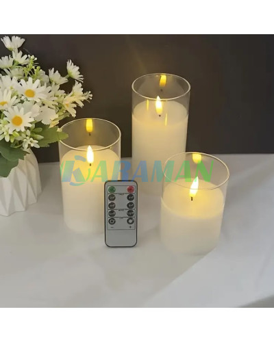 Набір LED свічок 10,12.5,15см з пультом . MA765 (1 ящ. = 36 шт.)