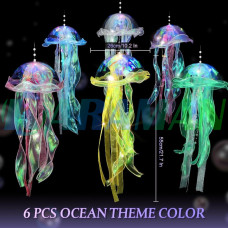 Декоративный светильник Jellyfish Light (медуза с подсветкой, 46 см, 10 LED, теплый белый свет). MA766 (1 ящ. = 300 шт.)