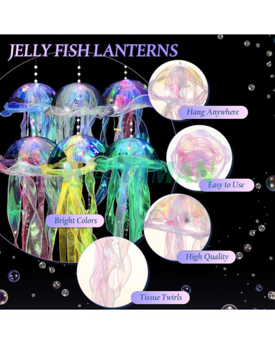 Декоративный светильник Jellyfish Light (медуза с подсветкой, 46 см, 10 LED, теплый белый свет). MA766 (1 ящ. = 300 шт.)