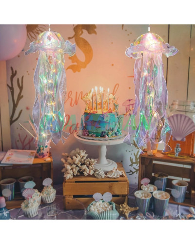 Декоративный светильник Jellyfish Light (медуза с подсветкой, 46 см, 10 LED, теплый белый свет). MA766 (1 ящ. = 300 шт.)