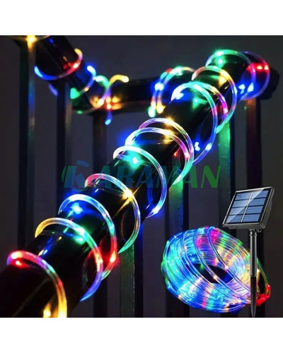 Світлодіодна гірлянда "Трубка" 20м 200 LED сонячна батарея різнокольорова. LU994multi (1 ящ. = 48шт.)