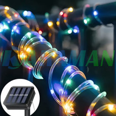 Світлодіодна гірлянда "Трубка" 20м 200 LED сонячна батарея різнокольорова. LU994multi (1 ящ. = 48шт.)