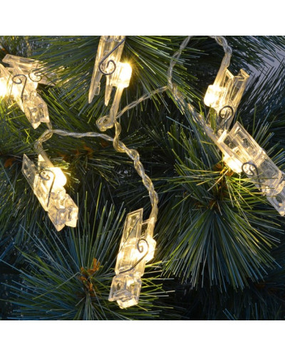 Гірлянда "Прищіпки" 4,5 м 20 LED USB тепле біле світло. LU999 (1 ящ. = 100 шт.)