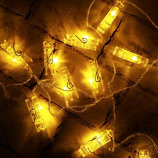 Гірлянда "Прищіпки" 4,5 м 20 LED USB тепле біле світло. LU999 (1 ящ. = 100 шт.)