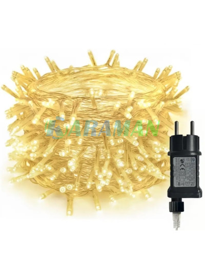 Світлодіодна гірлянда 220V 400 LED тепле біле світло. LU991warmwhite (1 ящ. = 60 шт.)