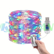 Гірлянда  "Роса" 40 м 400 LED різнокольорова з USB і пультом ДУ. LU988multi (1 ящ. = 150 шт.)