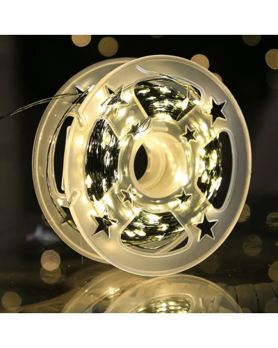 Гірлянда "Роса" 60 м 600 LED тепле біле світло з USB і пультом ДУ. LU989ww (1 ящ. = 150 шт.)