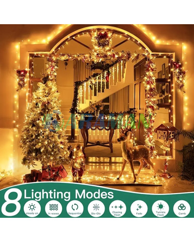 Гірлянда 220V 100 LED з теплим білим світлом. LU990warmwhite (1 ящ. = 100 шт.)