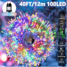 Гірлянда 100 LED різнокольорова на білому дроті 220V. LU990multi (1 ящ. = 100 шт.)