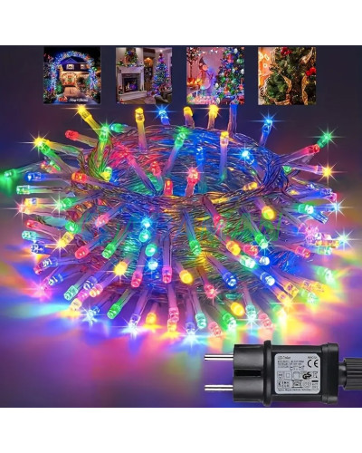 Гірлянда 100 LED різнокольорова на білому дроті 220V. LU990multi (1 ящ. = 100 шт.)