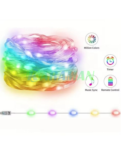 Гірлянда 200 LED Різнокольорова Multi 20 м USB з Пультом. LU992multi (1 ящ. = 100 шт.)