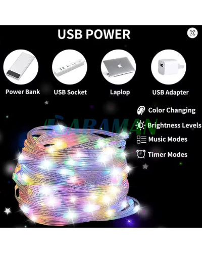Гірлянда 200 LED Різнокольорова Multi 20 м USB з Пультом. LU992multi (1 ящ. = 100 шт.)