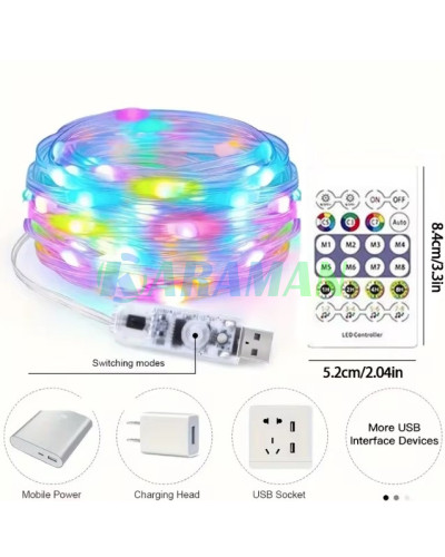 Гірлянда 200 LED Різнокольорова Multi 20 м USB з Пультом. LU992multi (1 ящ. = 100 шт.)