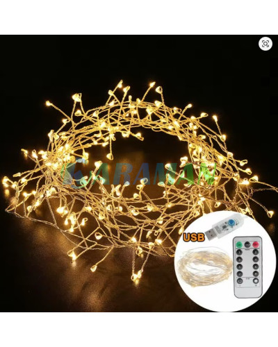 Гірлянда "Мішура" 3м 100 LED Warm White USB з пультом. LU995 (1 ящ. = 300 шт.)