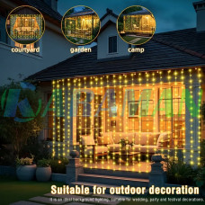 Гирлянда "Штора" 3*2M 180LED Теплый белый ,солнечная батарея и пульт. LU997 (1ящ.= 100 шт)