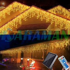 Гирлянда "Штора" 3*2M 180LED Теплый белый ,солнечная батарея и пульт. LU997 (1ящ.= 100 шт)